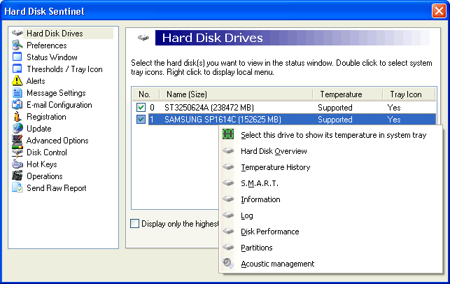 Hard disk configuration