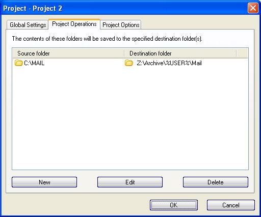 Modify project settings