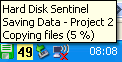 Showing backup status on tray