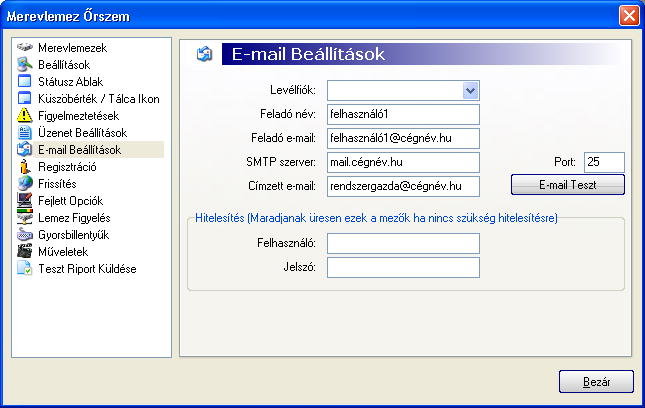E-mail be�ll�t�sok