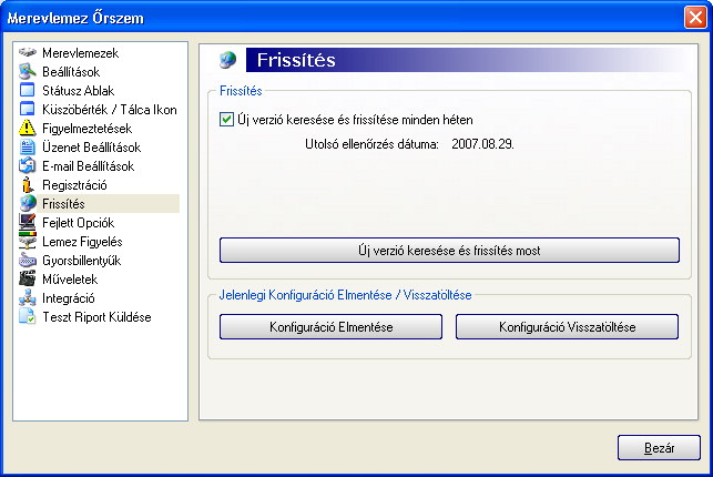 Frissítés