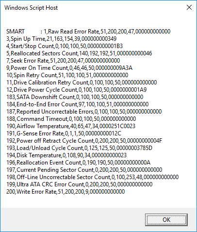Hard Disk Sentinel WMI output SATA hard disk drive S.M.A.R.T.